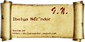 Ibolya Nándor névjegykártya