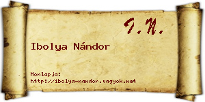Ibolya Nándor névjegykártya